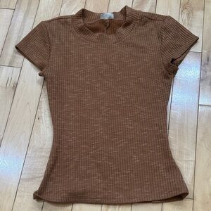 Intimately Free People Brown Ribbed Top